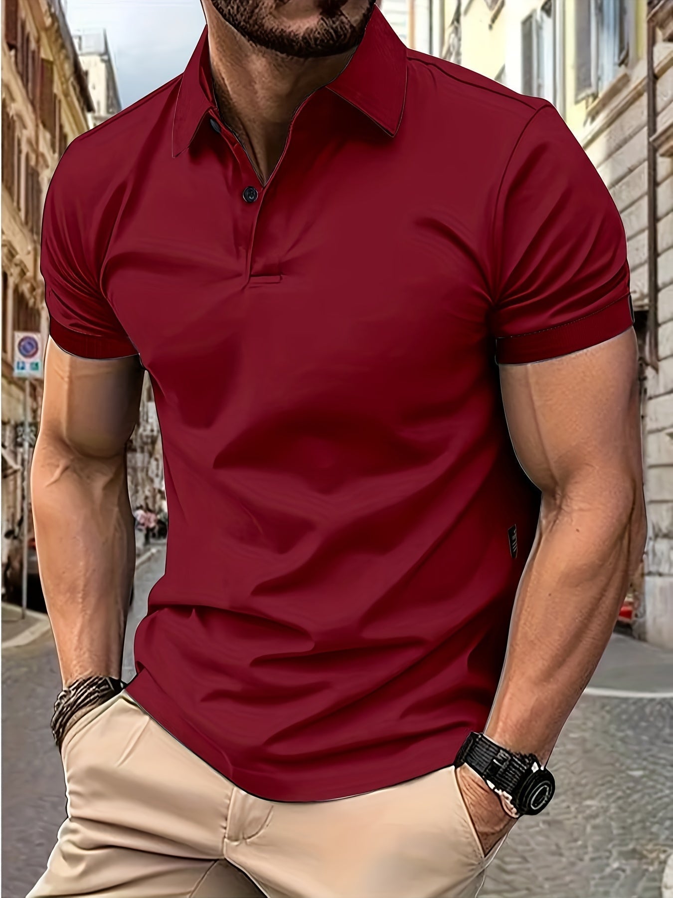 Polo homme à manches courtes – T-shirt élégant en coton pour été casual