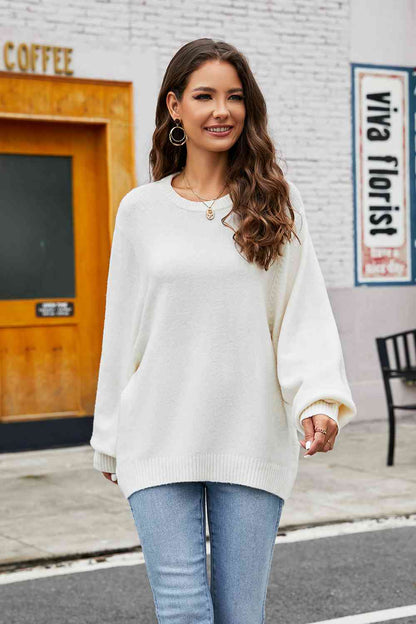 Pull col rond femme – Pull classique en coton doux et confortable pour l'hiver