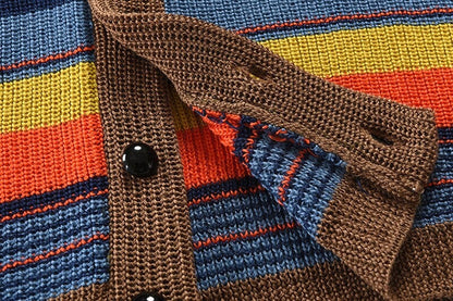 Veste en tricot multicolore homme – Pull chaud et stylé pour hiver