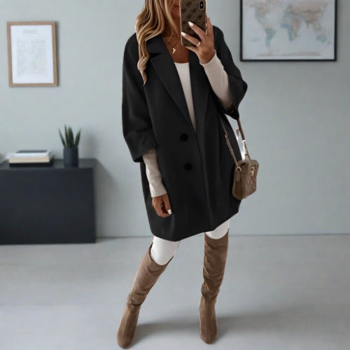 Blazer femme double bouton – Veste élégante en tissu chic pour bureau et soirée