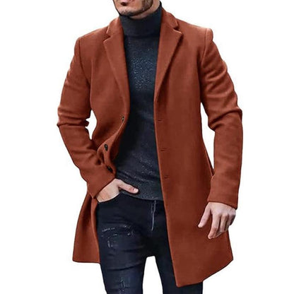 Manteau élégant homme – Manteau avec col chic en laine pour occasions spéciales