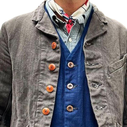 Veste vintage homme – Veste élégante avec boutons et poches pratiques