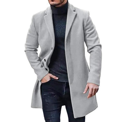 Manteau élégant homme – Manteau avec col chic en laine pour occasions spéciales