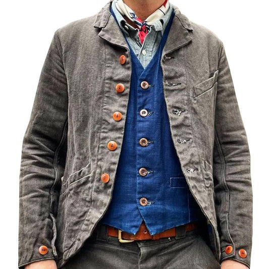 Veste vintage homme – Veste élégante avec boutons et poches pratiques