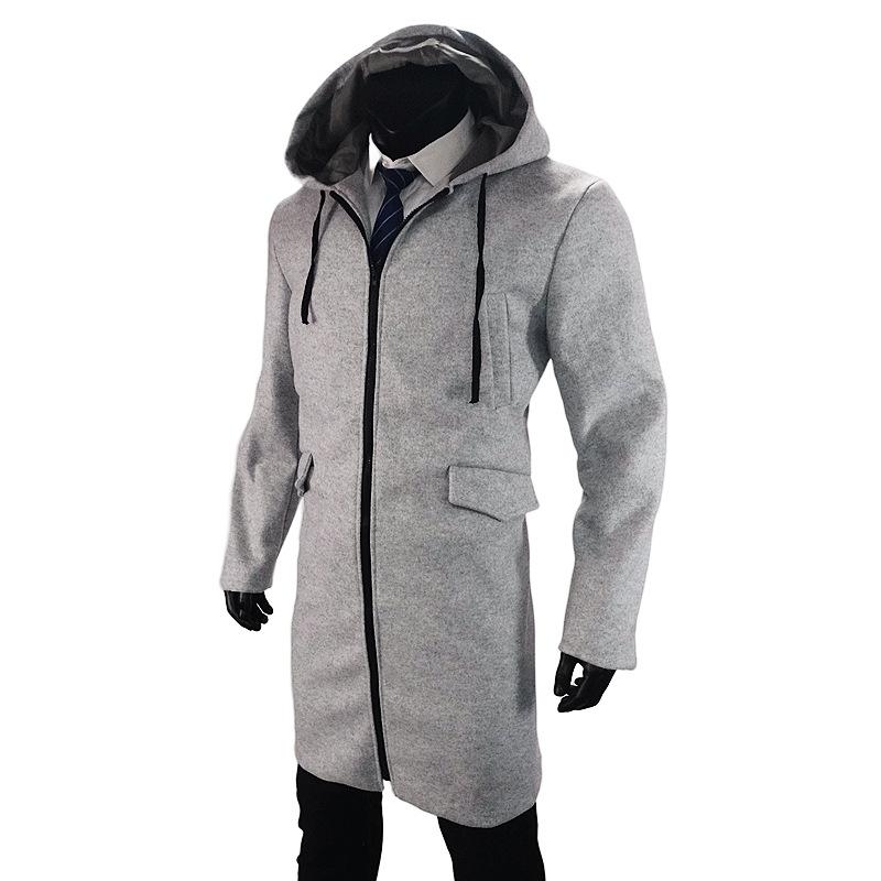 Manteau mi-long homme – Veste avec capuche et dentelle élégante pour hiver