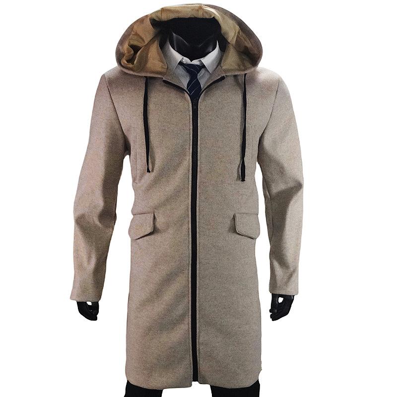 Manteau mi-long homme – Veste avec capuche et dentelle élégante pour hiver