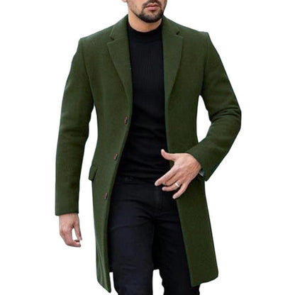 Manteau élégant homme – Manteau à un bouton chic en laine pour occasions spéciales