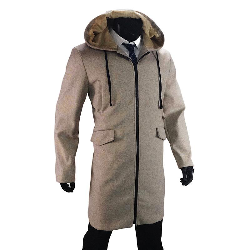 Manteau mi-long homme – Veste avec capuche et dentelle élégante pour hiver