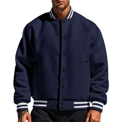 Veste de baseball homme – Veste col montant élégante en tissu léger et confortable