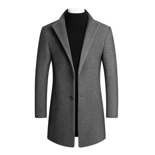 Manteau homme double boutonnage – Veste élégante col à revers pour hiver