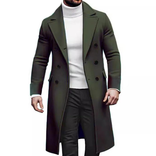 Manteau homme double boutonnage – Veste élégante avec col revers pour hiver