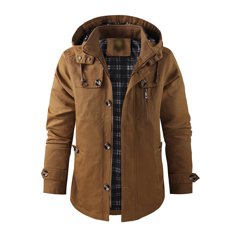 Veste à capuche homme – Veste casual avec patte de boutonnage et confort