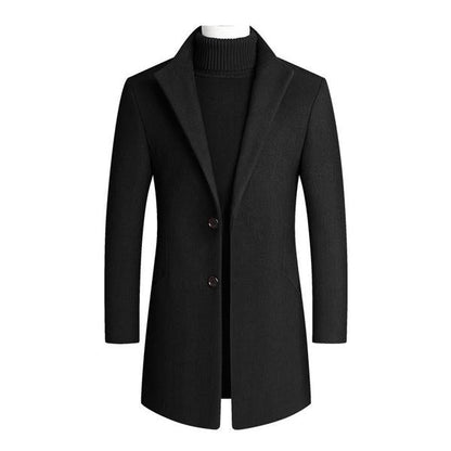 Manteau homme double boutonnage – Veste élégante col à revers pour hiver