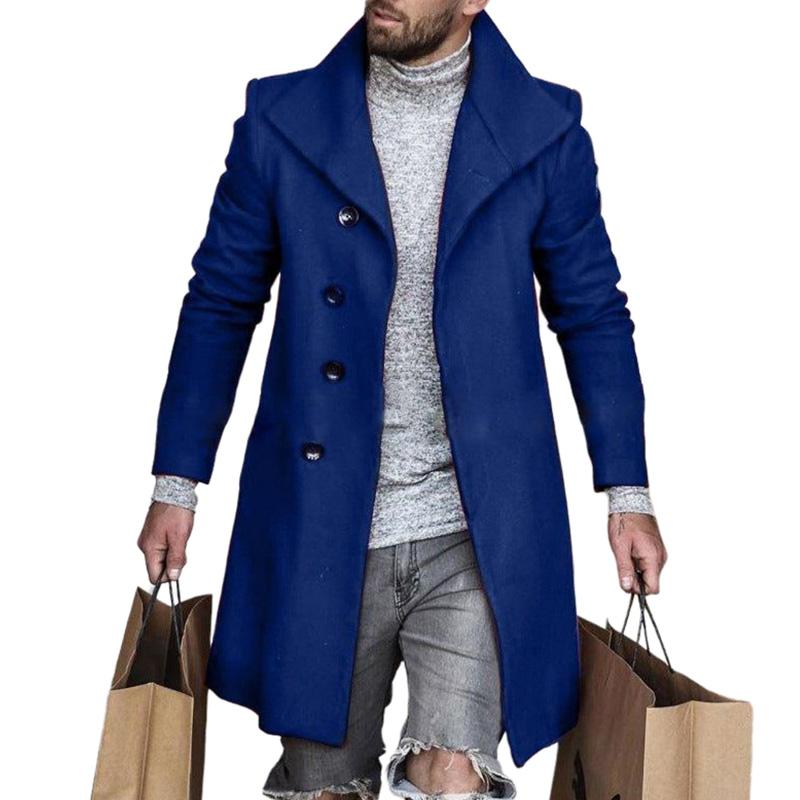 Manteau élégant homme – Manteau à boutons avec col revers chic et moderne