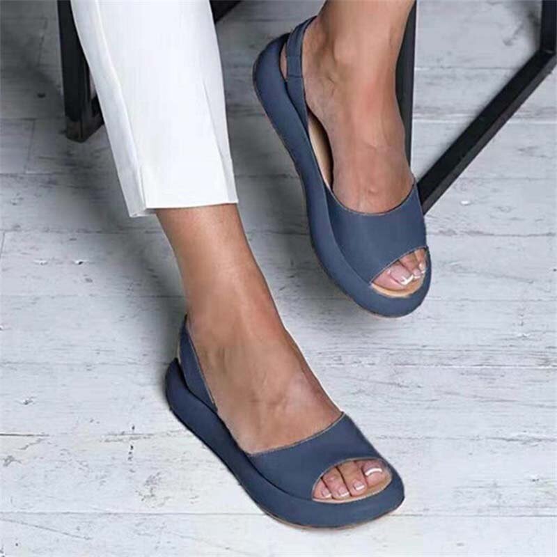 **Sandales plates ouvertes femme – Sandales confortables en cuir pour été**