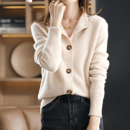 Pull en tricot femme – Pull chic avec patte de boutonnage élégant et confortable