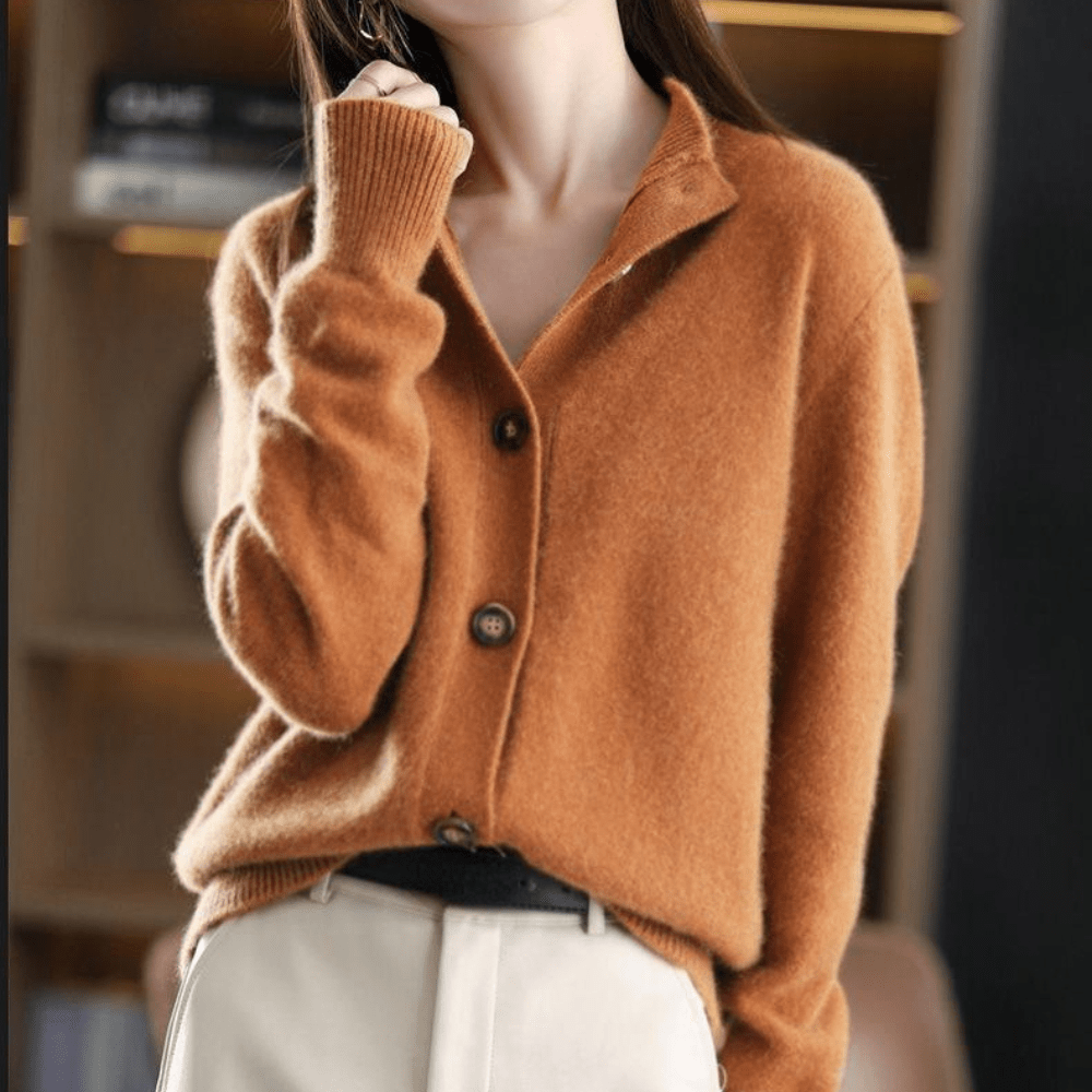 Pull en tricot femme – Pull chic avec patte de boutonnage élégant et confortable