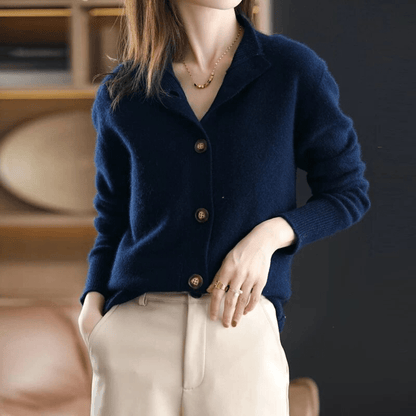 Pull en tricot femme – Pull chic avec patte de boutonnage élégant et confortable