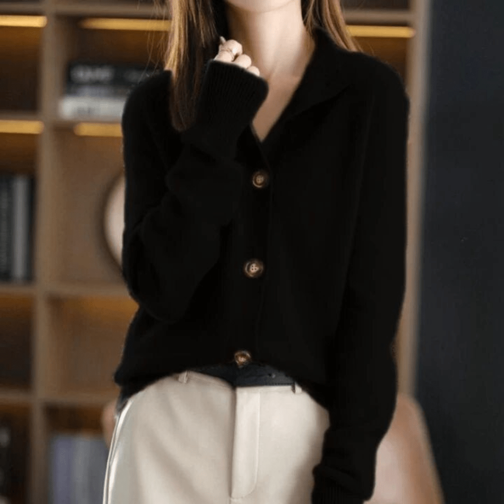 Pull en tricot femme – Pull chic avec patte de boutonnage élégant et confortable