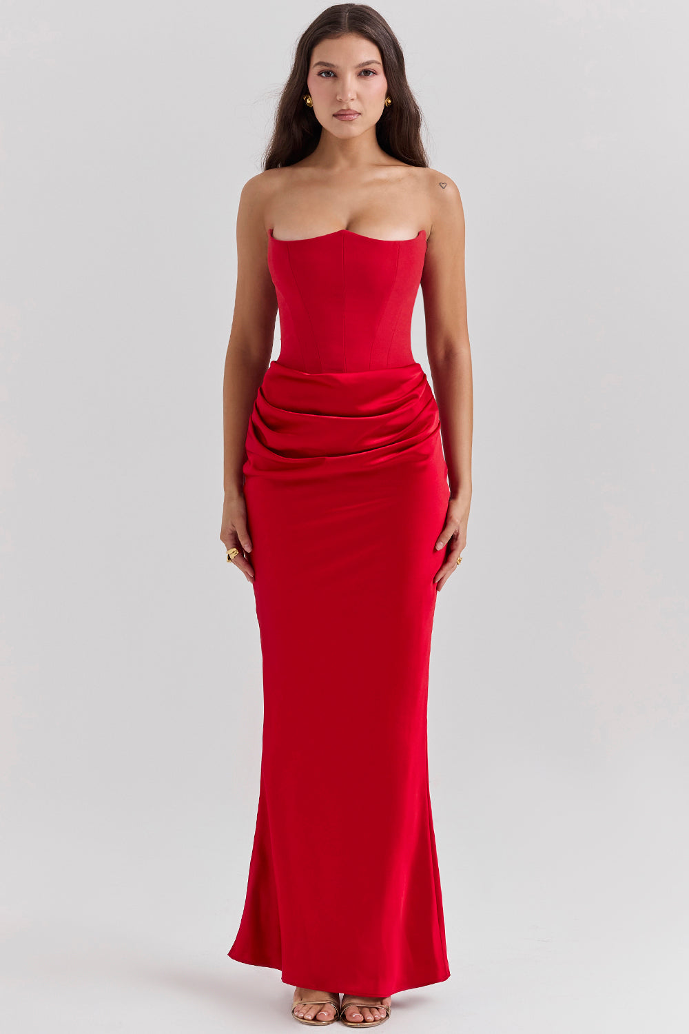 Robe de soirée femme – Robe corset sans bretelles élégante et chic pour cérémonie