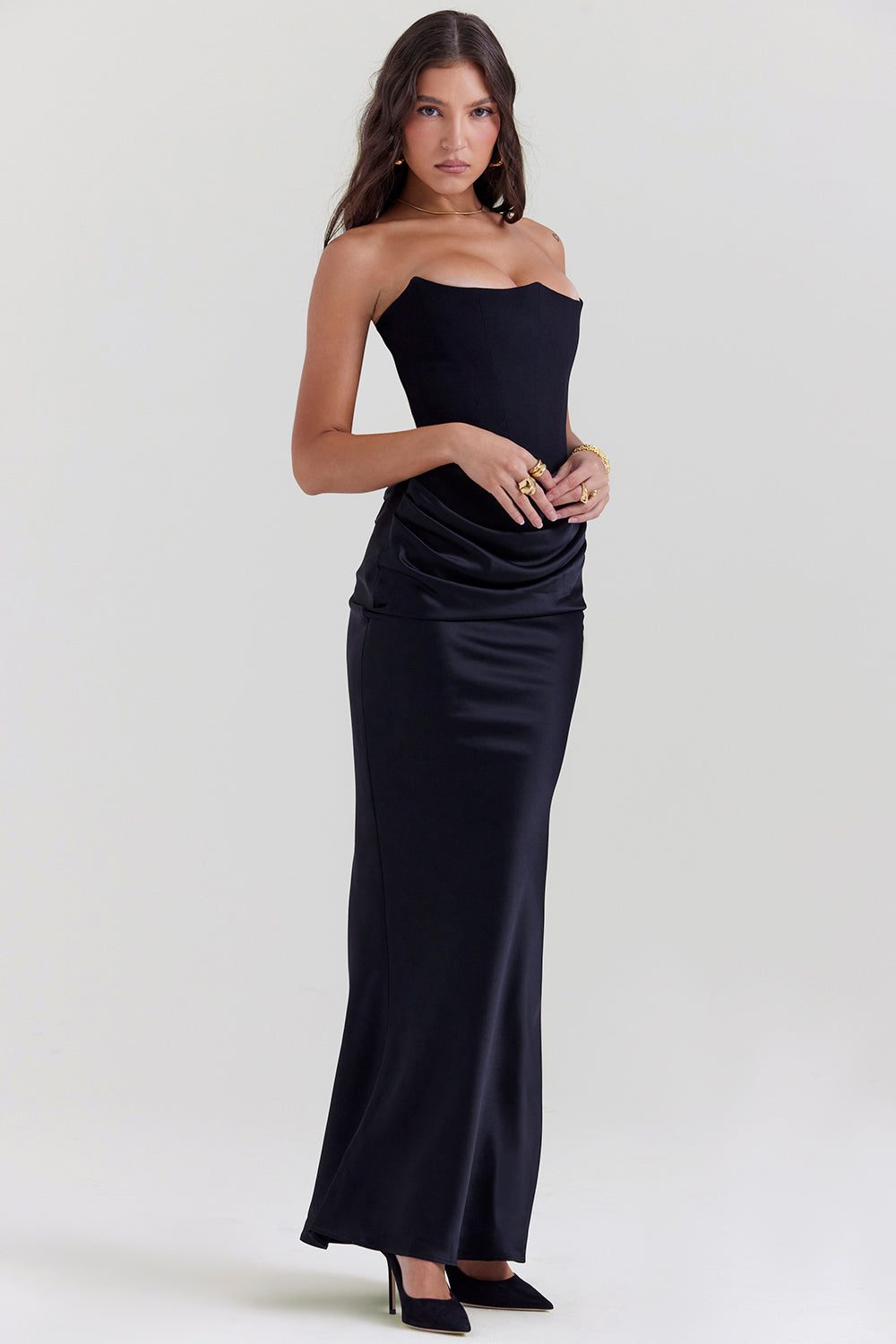 Robe de soirée femme – Robe corset sans bretelles élégante et chic pour cérémonie