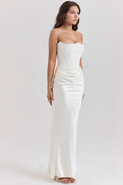 Robe de soirée femme – Robe corset sans bretelles élégante et chic pour cérémonie