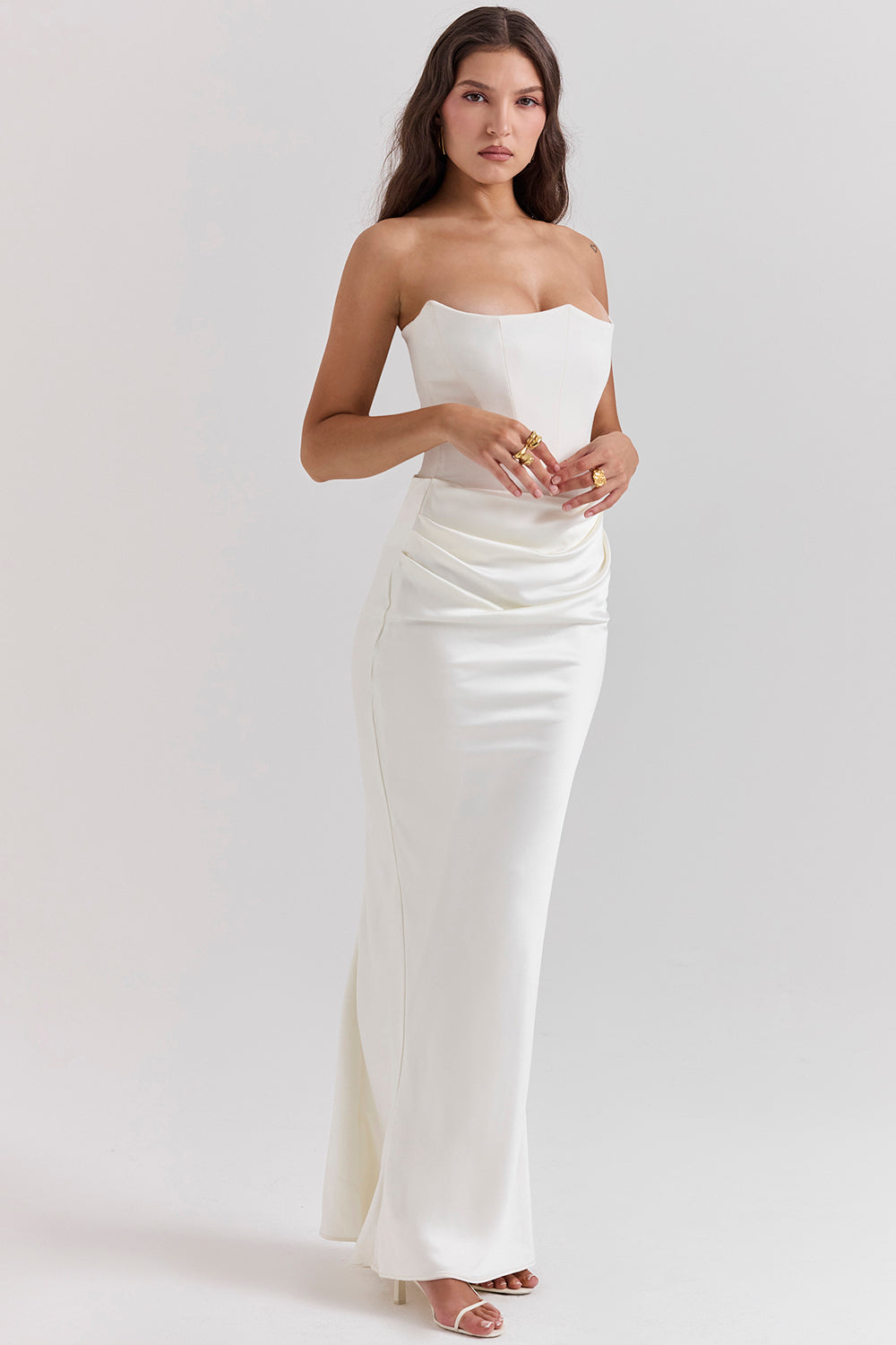 Robe de soirée femme – Robe corset sans bretelles élégante et chic pour cérémonie