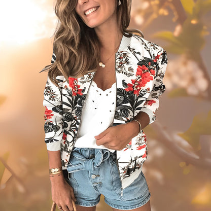 Veste à imprimé floral femme – Veste légère et élégante pour printemps été