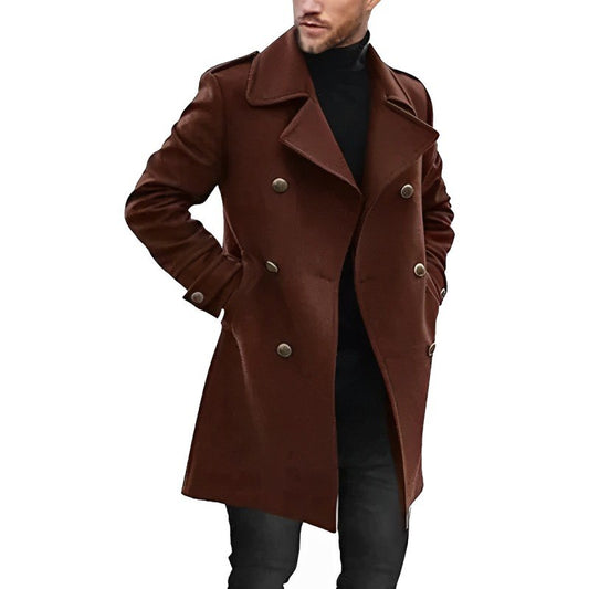 Manteau mi-long homme – Veste élégante en laine pour hiver et mi-saison