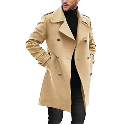 Manteau mi-long homme – Veste élégante en laine pour hiver et mi-saison