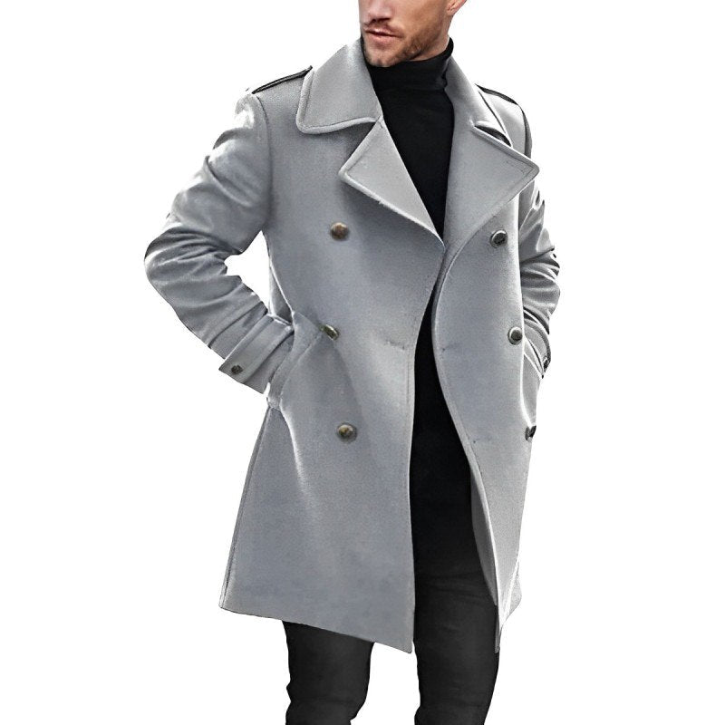 Manteau mi-long homme – Veste élégante en laine pour hiver et mi-saison