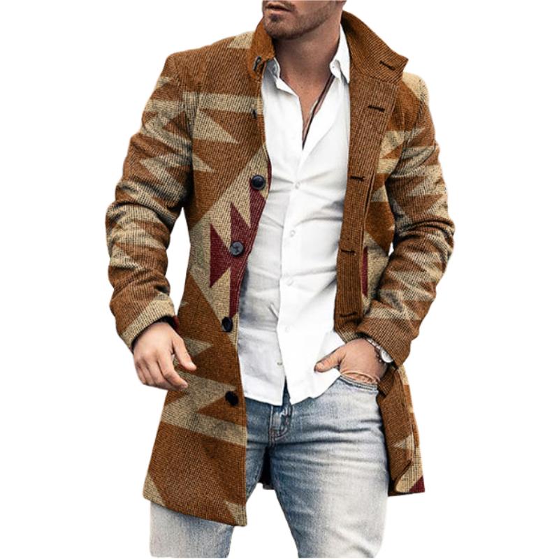 Manteau élégant homme multicolore – Veste chic avec boutons pour toutes occasions