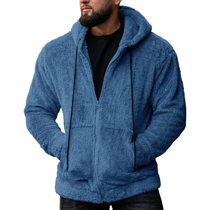 Veste homme avec capuche – Veste chaude à poches latérales pour hiver