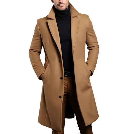 Manteau homme col revers – Veste élégante avec poches latérales pour hiver