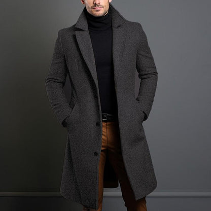 Manteau homme col revers – Veste élégante avec poches latérales pour hiver