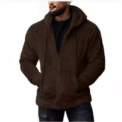 Veste homme avec capuche – Veste chaude à poches latérales pour hiver