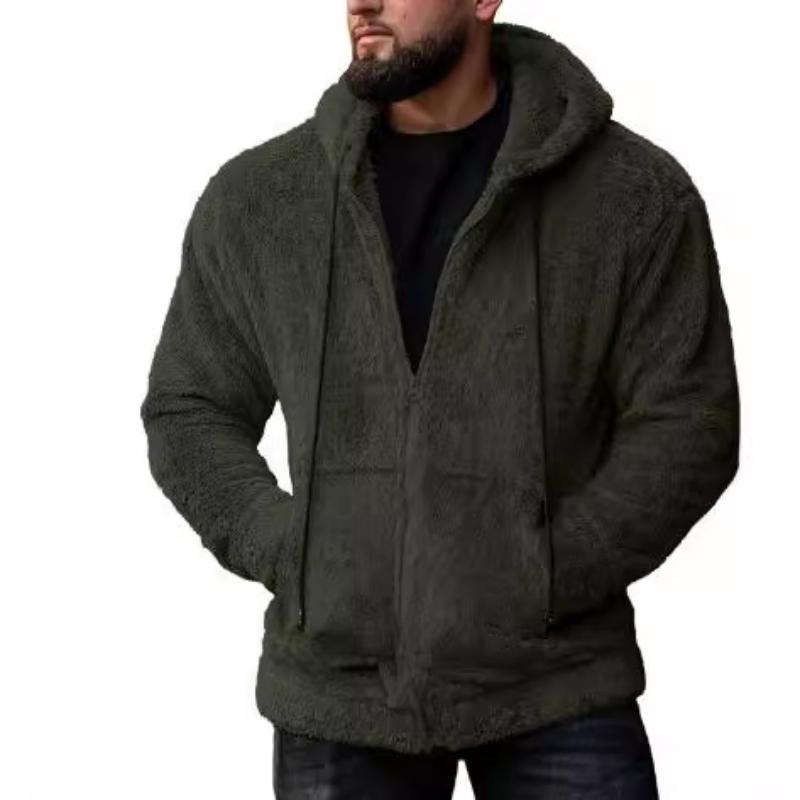 Veste homme avec capuche – Veste chaude à poches latérales pour hiver