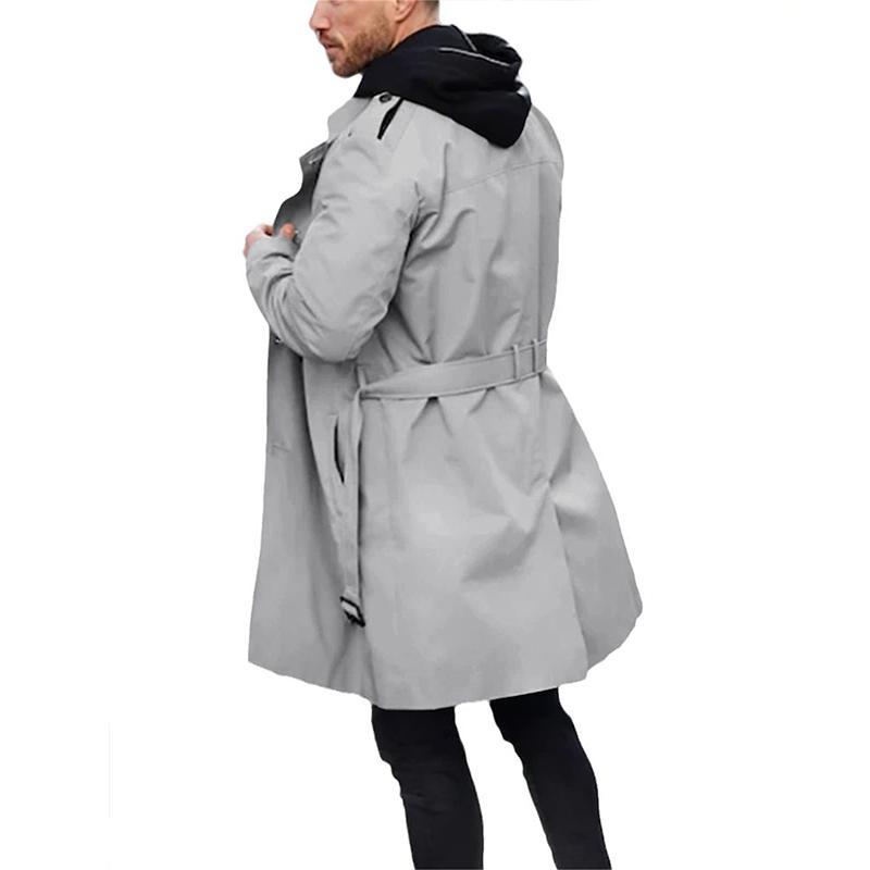 Trench-coat homme – Trench élégant à col revers avec ceinture pour automne