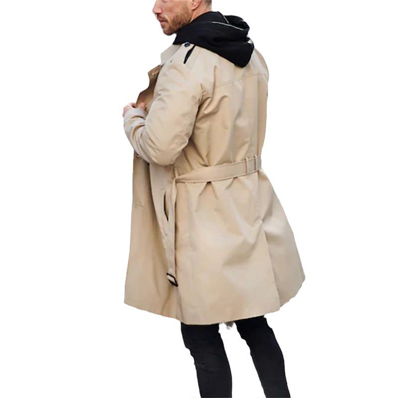 Trench-coat homme – Trench élégant à col revers avec ceinture pour automne