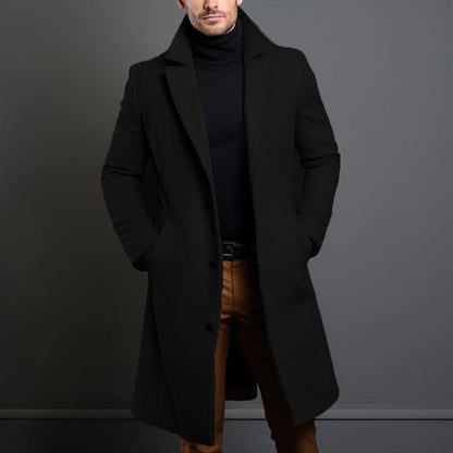 Manteau homme col revers – Veste élégante avec poches latérales pour hiver