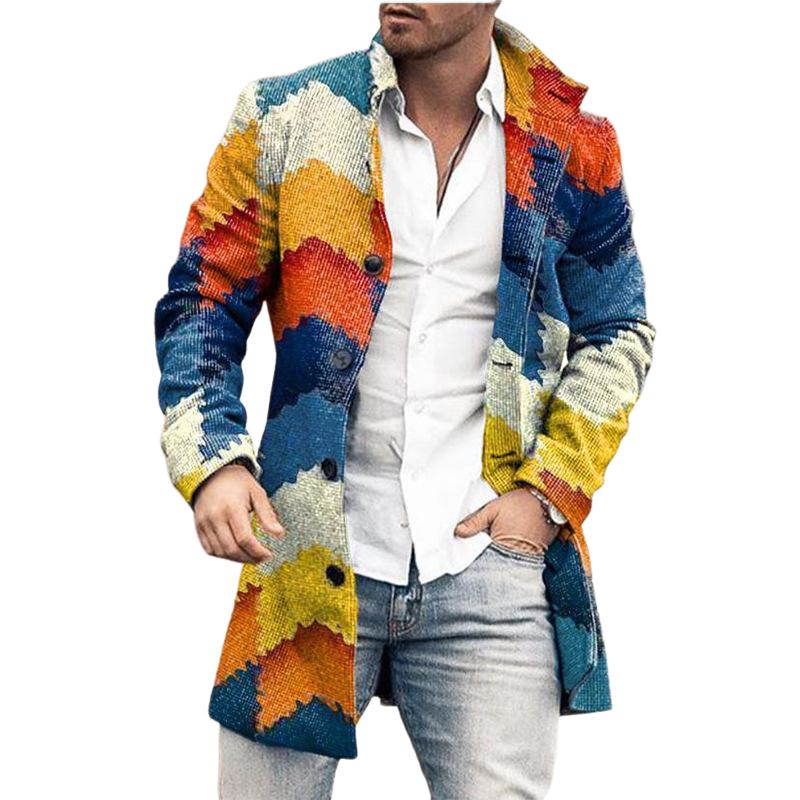 Manteau élégant homme multicolore – Veste chic avec boutons pour toutes occasions