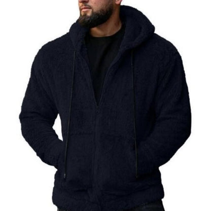 Veste homme avec capuche – Veste chaude à poches latérales pour hiver