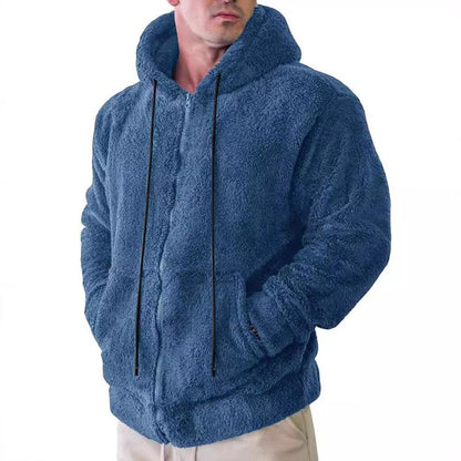 Veste homme avec capuche – Veste chaude à poches latérales pour hiver