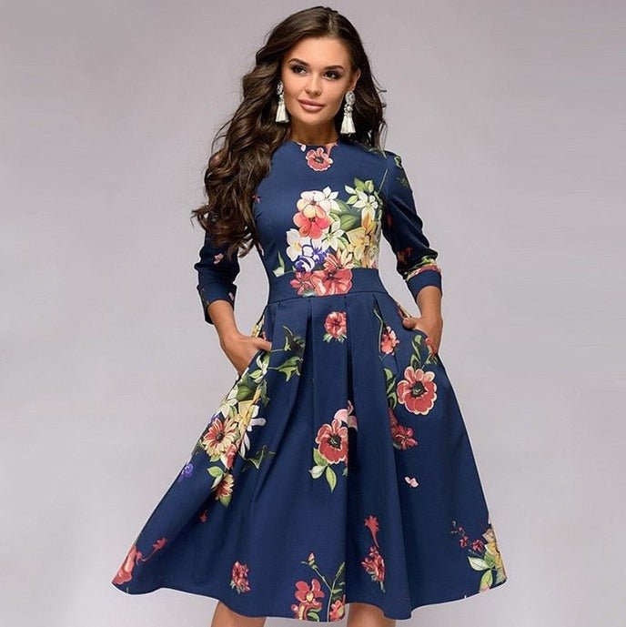 Robe à fleurs femme – Robe élégante fluide pour été, tenue décontractée chic