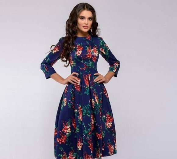 Robe à fleurs femme – Robe élégante fluide pour été, tenue décontractée chic