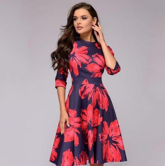 Robe à fleurs femme – Robe élégante fluide pour été, tenue décontractée chic