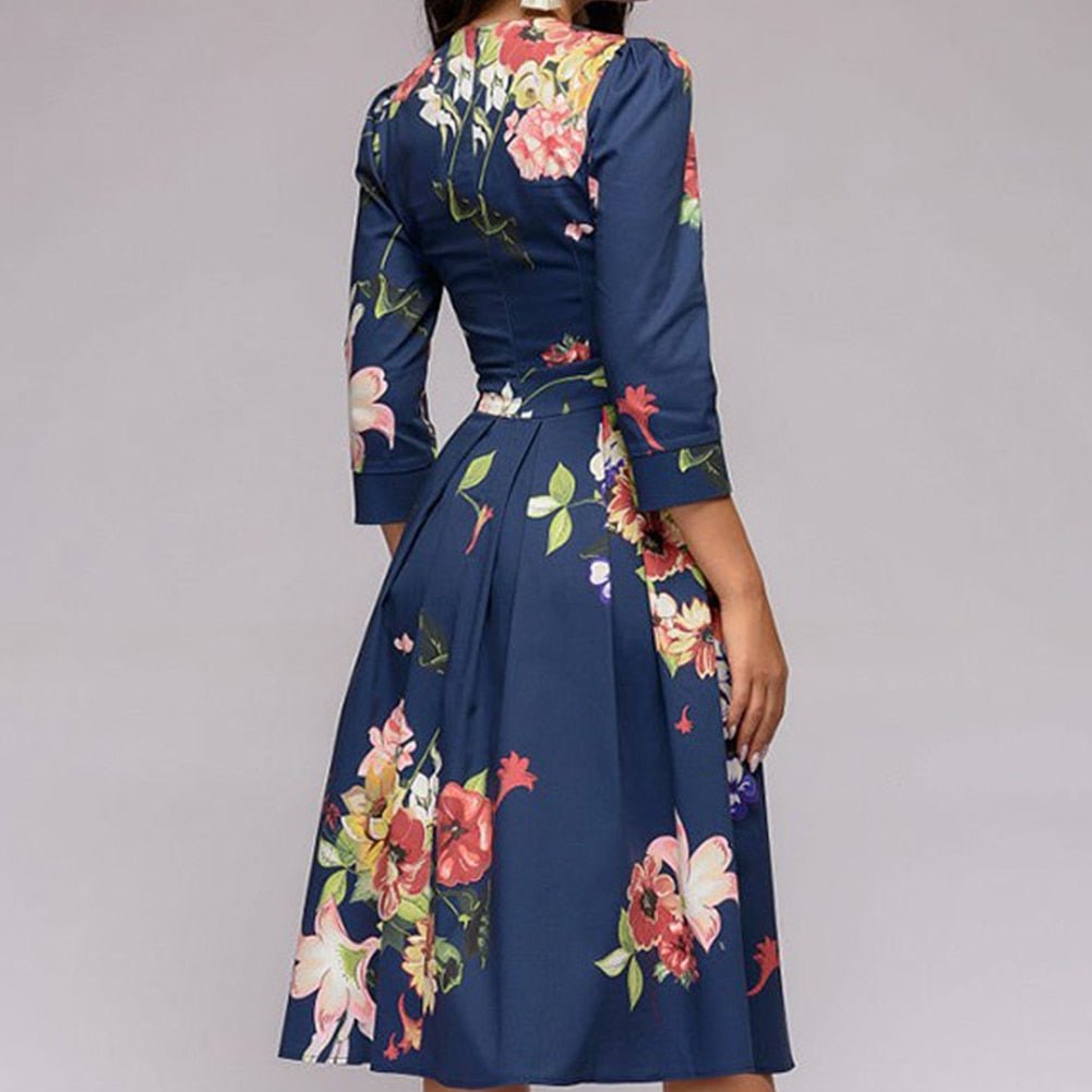 Robe à fleurs femme – Robe élégante fluide pour été, tenue décontractée chic