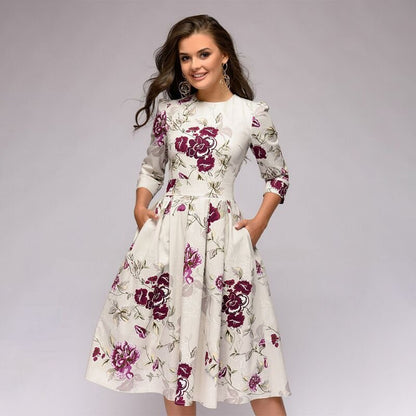 Robe à fleurs femme – Robe élégante fluide pour été, tenue décontractée chic