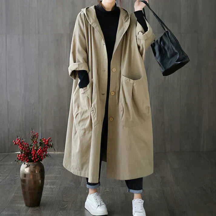 Trench-coat femme – Manteau élégant avec poches pour automne et hiver