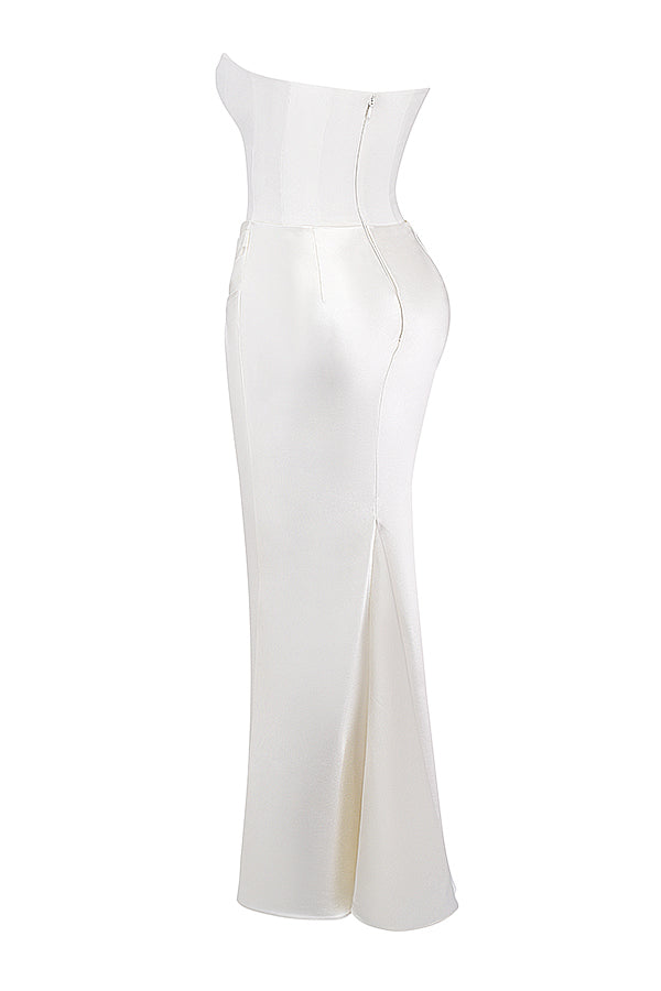 Robe de soirée femme – Robe corset sans bretelles élégante et chic pour cérémonie